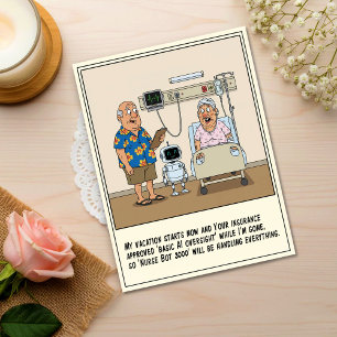 Carte Postale Un médecin présente un robot IA joyeux pour aller