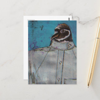 Carte Postale Un mignon manchot en costume