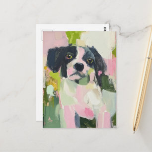 Carte Postale Un mignon petit chien tacheté en noir