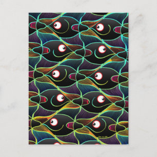 Carte Postale Un monde complètement des poissons de sourire