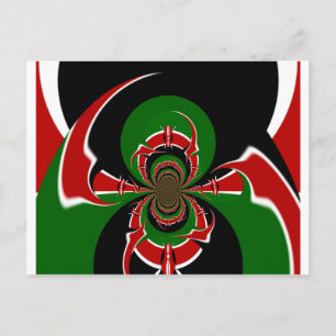 Carte Postale Un Motif du drapeau kényan dynamique : un art puis
