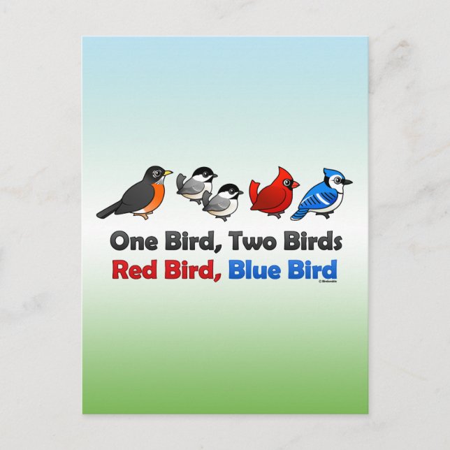 Carte Postale Un Oiseau, Deux Oiseaux... (Devant)