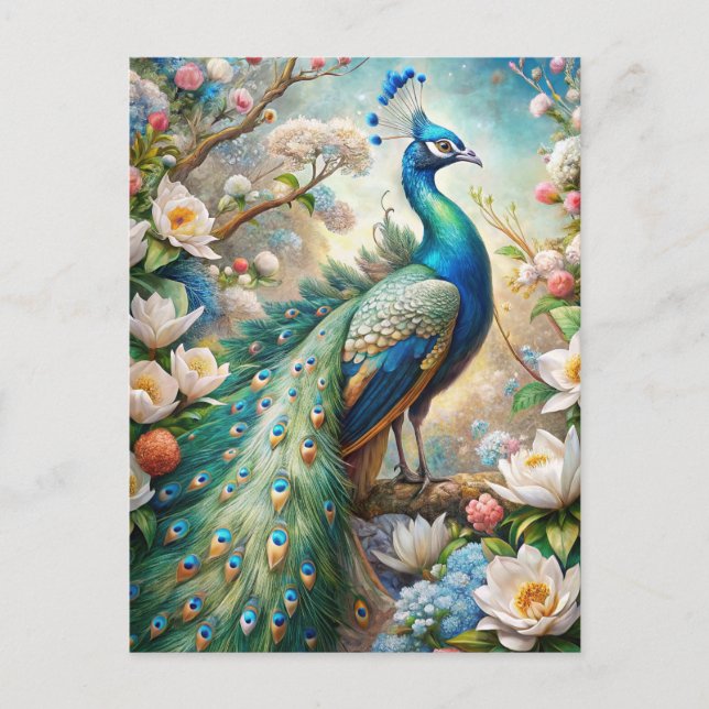 Carte Postale Un paon (Devant)