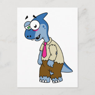 Carte Postale Un Parasaurolophus Caricaturé En Zombie.