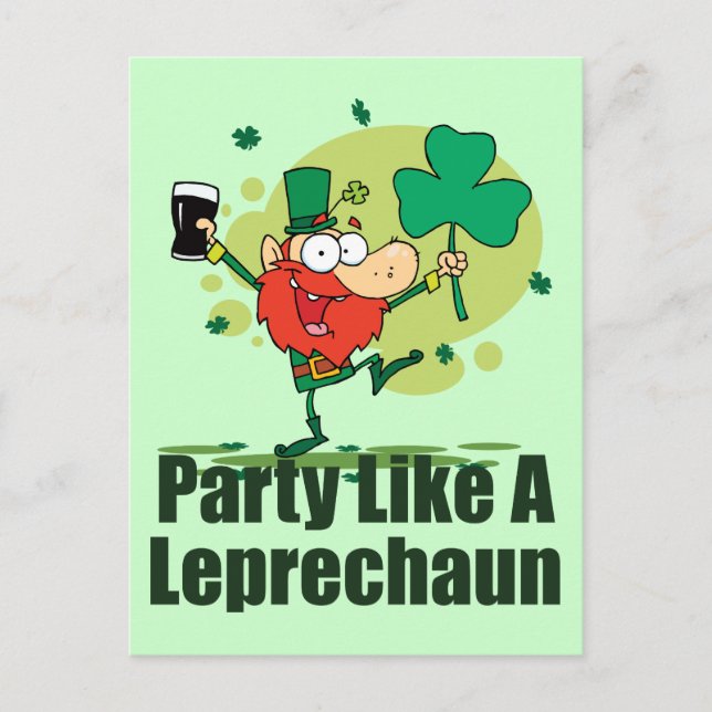 Carte Postale Un parti comme un Leprechaun (Devant)