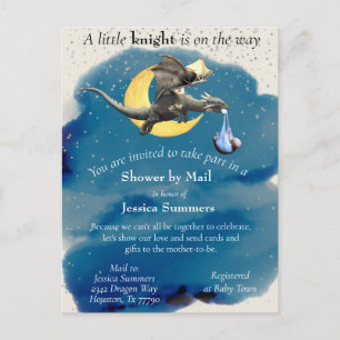 Carte Postale Un Petit Baby shower Dragon Chevalier Par Mail Sil