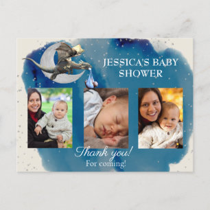 Carte Postale Un petit chevalier Baby shower de dragon Merci pho