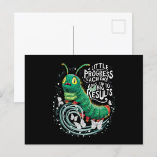 Carte Postale Un petit progrès chaque jour Hungry Caterpillar
