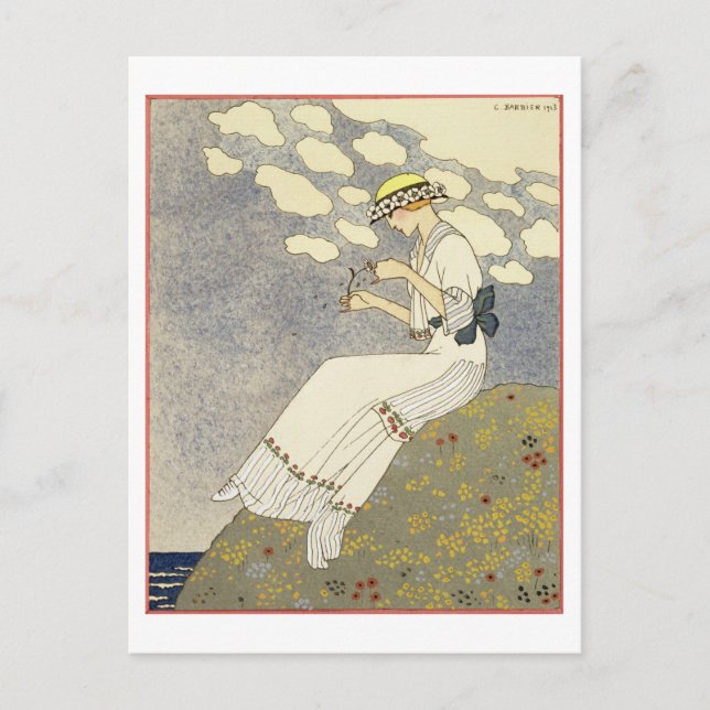 Carte Postale Un peu... design for a country dress by Paquin (Devant)
