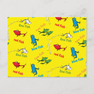 Carte Postale Un Poisson Deux Poissons Motif Jaune