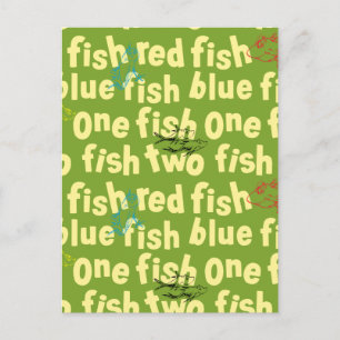 Carte Postale Un Poisson Deux Poissons Typographie Motif