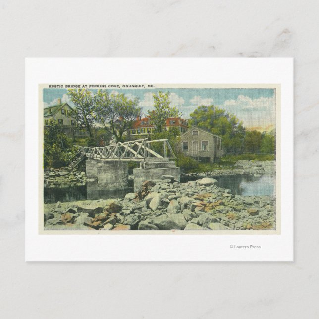 Carte Postale Un pont rustique à la scène de Perkins Cove (Devant)