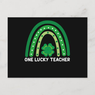 Carte Postale Un professeur chanceux Irish Rainbow St Patrick’s 