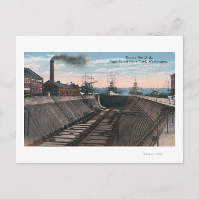 Carte Postale Un quai sec vide, chantier naval de la Marine (Devant)