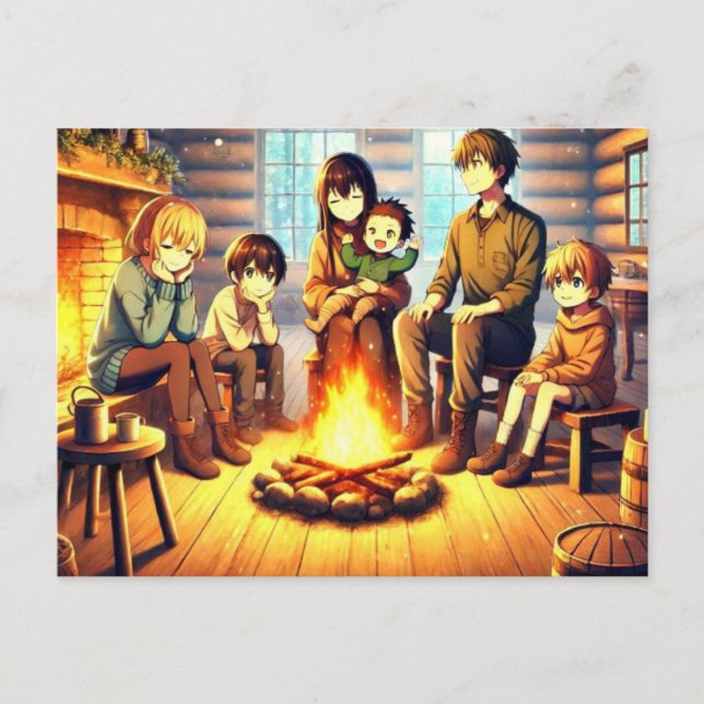 Carte Postale Un rassemblement de famille (Devant)