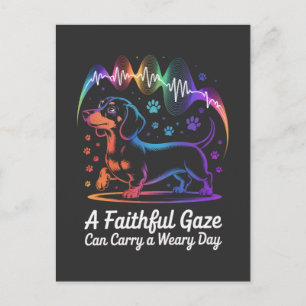 Carte Postale Un regard fidèle de teckel peut porter une journée