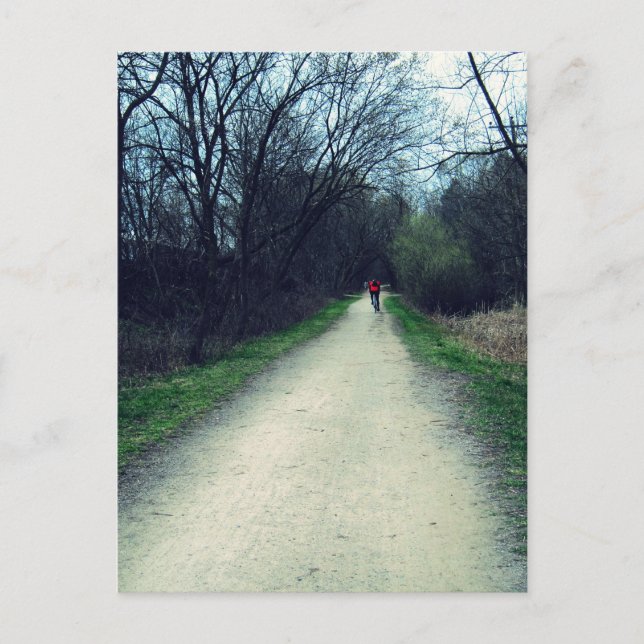 Carte Postale Un sentier cyclable dans un parc (Devant)