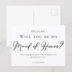 Carte Postale Un simple script noir sera-t-il ma servante d'honn