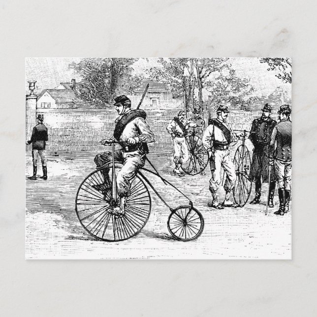 Carte Postale Un Soldat À Vélo Penny Farthing (Devant)