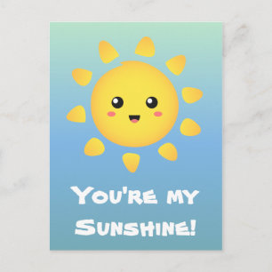 Carte Postale Un soleil mignon et joyeux qui brille tout autour