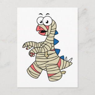 Carte Postale Un Stegosaurus Caricature Habillé Comme Une Maman.