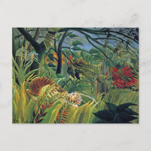 Carte Postale Un tigre dans une tempête tropicale (surpris)