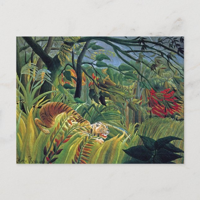 Carte Postale Un tigre dans une tempête tropicale (surpris) (Devant)
