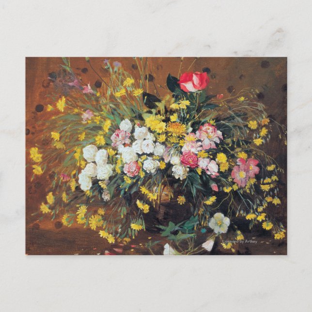 Carte Postale Un vase de fleurs (Devant)