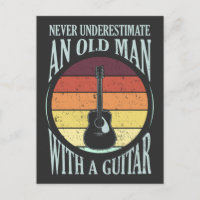 Un vieil homme avec une guitare drôle musicien gui