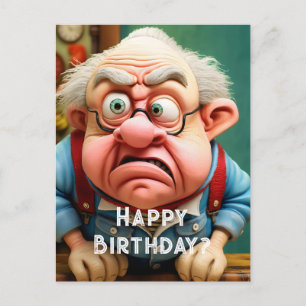 Carte Postale Un vieil homme indécis et grincheux Questin Annive