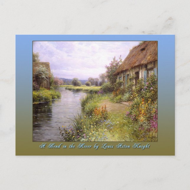 Carte Postale Un virage dans la rivière par Louis Aston Knight (Devant)
