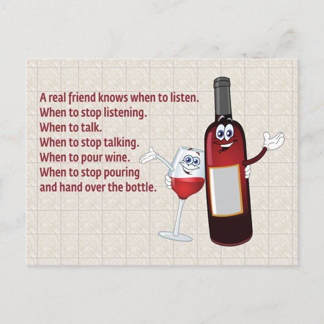 CARTE POSTALE "UN VRAI AMI SAIT QUAND ÉCOUTER" (Devant)