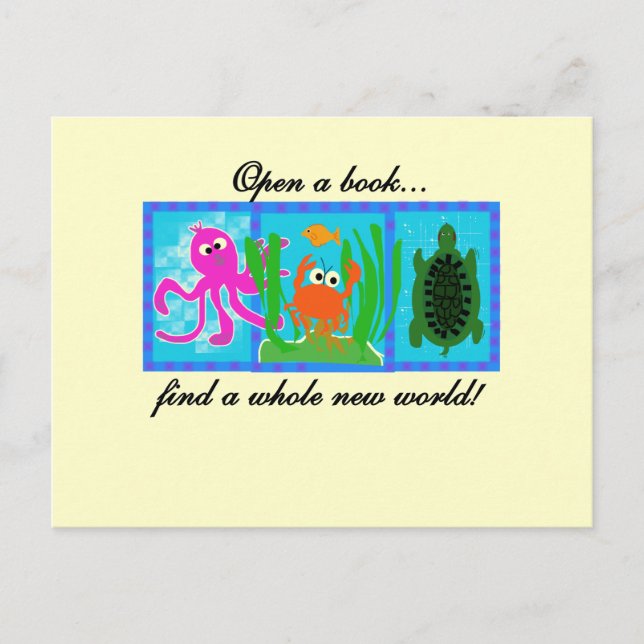Carte Postale Undersea Ouvrir un livre Tshirts et cadeaux (Devant)