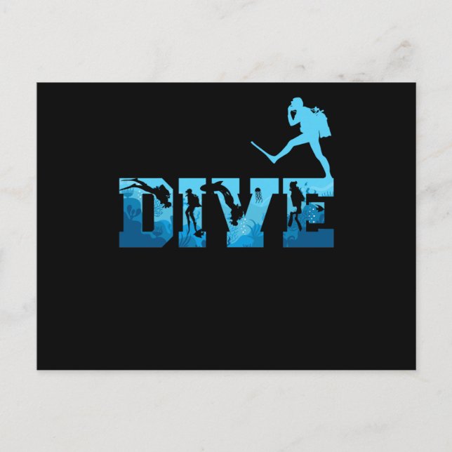 Carte Postale Underwater Scuba Diving Men Scuba Diver (Devant)