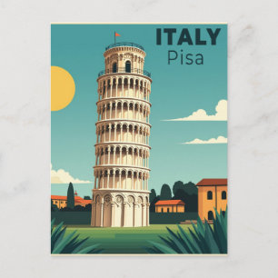 Carte Postale Une affiche de voyage classique nostalgique – Ital