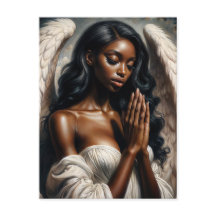 Une Ange Africaine Américaine Priant