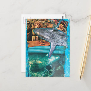 Carte Postale Une baleine surréaliste au bar de plongée