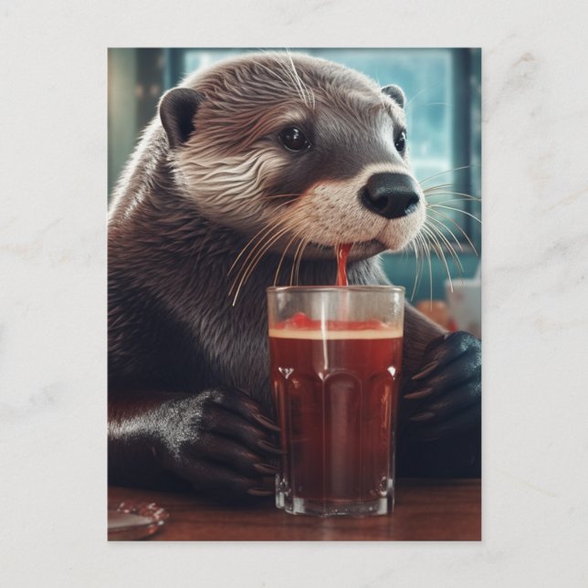 Carte Postale Une bière dans un café (Devant)