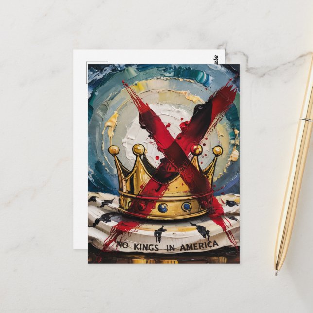 Carte Postale Une couronne croisée et des rois sans roi en Améri (Devant/Arrière en situation)