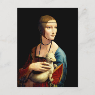 Carte Postale Une dame avec une mine par Leonardo Da Vinci