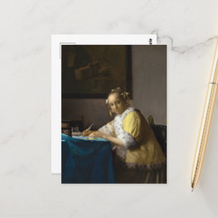Carte Postale Une dame écrit par Johannes Vermeer
