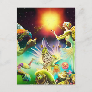 Carte Postale Une époque de peinture à l'huile repensée