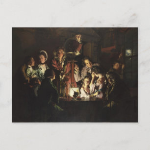 Carte Postale Une expérience sur un oiseau dans une pompe à air 