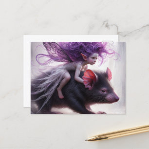 Carte Postale Une fée arpente un art d'imaginaire diabolique de 