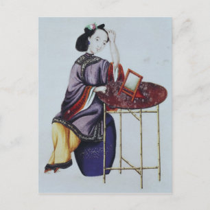 Carte Postale Une femme chinoise qui s'organise les cheveux