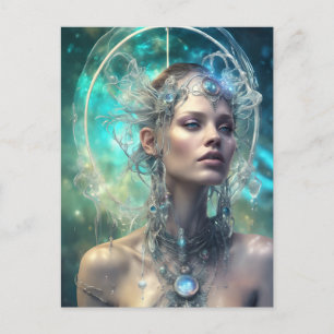 Carte Postale Une femme de science-fiction extraterrestre