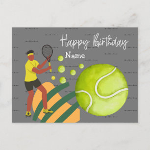Carte Postale Une femme de tennis joue à Happy Birthday Postcard