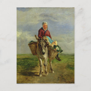 Carte Postale Une femme du pays à cheval sur un âne