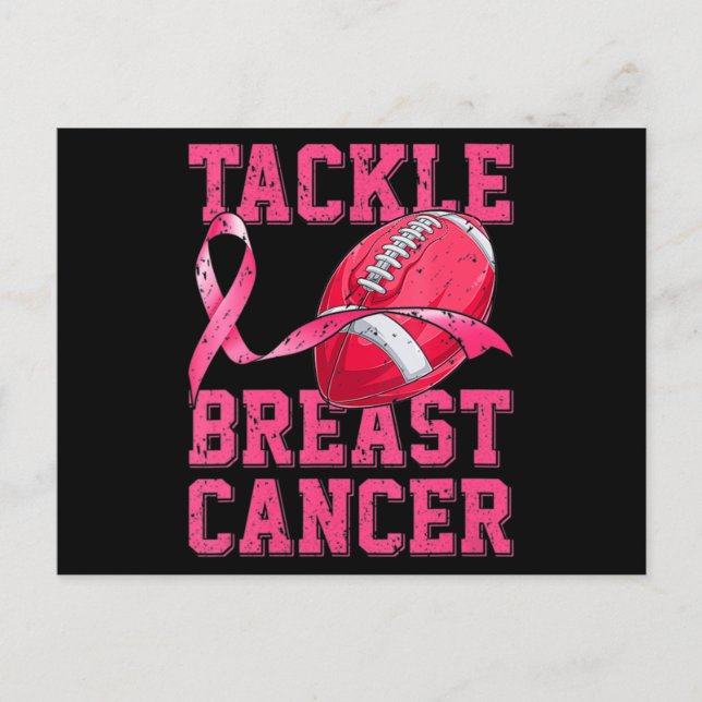 Carte Postale Une Femme Football S'Attaquer Cancer du Sein Sensi (Devant)