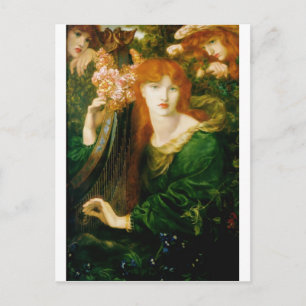 Carte Postale Une Femme Jouant À La Peinture De Harpe